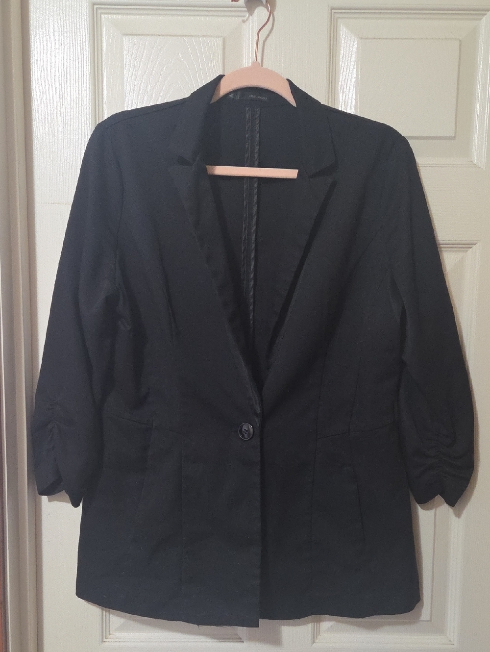 Maurices Black Single-Button Blazer with Rolled Sleeve Detail